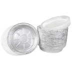 IDL Packaging 9" Round Aluminum Foil Pans with Dome Lids (Pack of 50) - Disposable Aluminum Container with Clear Plastic Lids - Great for Baking, Cooking, Serving