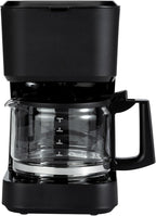 Amazon Basics 5 Cup Drip Coffee Maker, Coffee Machine with Glass Coffee Pot (0.8 Qt), Auto Shut-off, Auto Pause, Removable Filter Basket, Matte Black