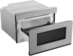 SHARP SMD2479JS Smart Microwave Drawer Oven with Easy Wave Open, 24-inch, 1.2 Cubic Feet, 950 Watt, Concealed Glass Touch Control Panel, Compatible with Alexa Certified, Stainless Steel