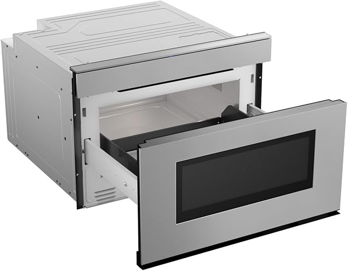SHARP SMD2479JS Smart Microwave Drawer Oven with Easy Wave Open, 24-inch, 1.2 Cubic Feet, 950 Watt, Concealed Glass Touch Control Panel, Compatible with Alexa Certified, Stainless Steel