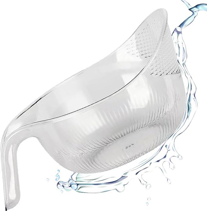2-In-1 Rice Strainer, Rice Washing Bowl, Rice Washer Beans Washer Strainers And Colanders - Washing Bowl for Fruit Washing Bowl With Strainer, Multifunctional Drain Bask (White)