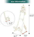 Sungmor Vintage Cast Iron Cookbook Stand, Small Ornate Easel Fleur De Lis Stand, 15.5" Tall Antique White Table Top Display Holder for Recipe Book, Picture Frame, Plate, Home Kitchen Decor