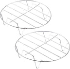 Steaming Rack, 2 Pack 7 Inch Round Food Grade Stainless Steel Steamer Plate for Food Steaming, Cooling and Roasting Cooking in Kitchen and Outdoors (18 cm)