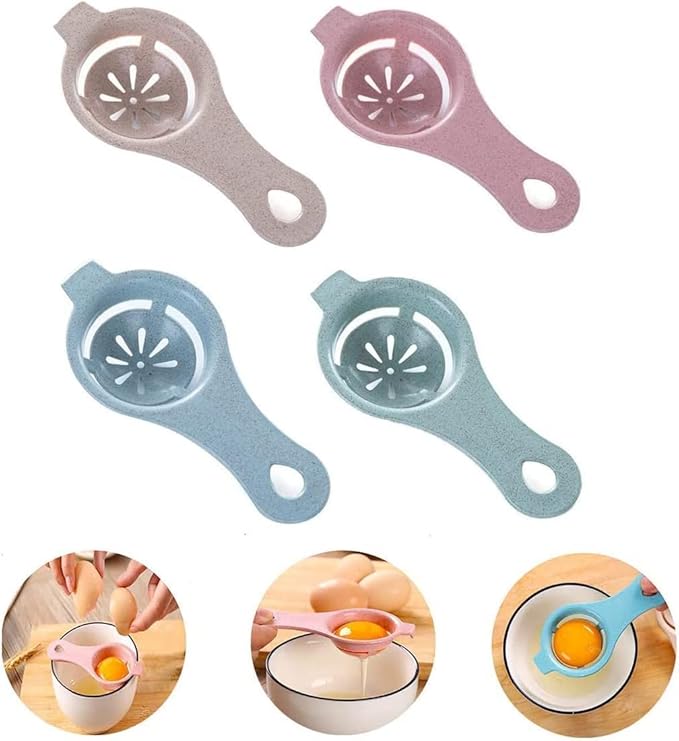 4PCS Egg White Separator Bamutu Egg Yolk White Separator Egg Separator Egg Whites Strainer Filter Divider Egg Separator Tool Kitchen Baking Gadget