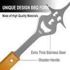 BBQ Grill Accessories for Gas Grill Charcoal Grill, 6 in 1 Grill Tools for Outdoor Barbecue Grill, 14 Inch Grill Utensils, Unique Gill Fork, Dad Gifts, Father's Day Gifts, Gifts for Men, Dad, Husband