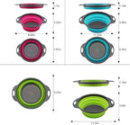 Set of 3 Niklye Ultimate Kitchen Strainers includes 1-10 inch & 2-12 inch. Collapsible Silicone Colanders For Easy Storage - Use with Pasta & Veggies or as a Fruit or Berry Bowl with Strainer., large