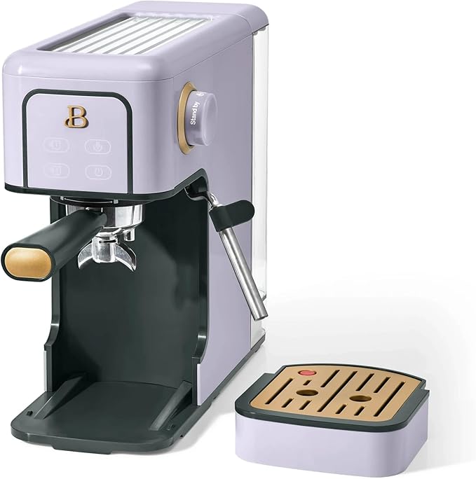 Beautiful 20-Bar Slim Espresso Machine | Single & Double Shot Programmable Brewing, Compact 4.7-in Width, Stainless Cup Warmer, Auto Shut-Off, 50 oz Tank (Lavender)