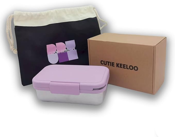 Stainless Steel Bento Box for Adults - Leakproof Microwave Safe Lunch Box for Work, Meal Prep and On the Go with Utensils & Bag (Purple)