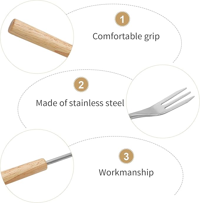 Pack of 6 Fondue Forks Chocolate Cheese Dipping Set Candy Dipping Forks, DIY Baking Supplies Stainless Steel Cake Dipping Fork