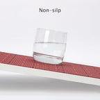 Myir JUN Placemats Set of 6, Vinyl Woven Placemats Place Mats Indoor Washable Table Mats Non-Slip Place mats for Dining Table (Red, Set of 6)