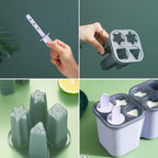HOMQUEN Popsicles Molds, 8 Piece Ice Pop Mold, Reusable Easy Release Ice Cream Mold for kids, Many Shapes Homemade Popsicle Molds, DIY Popsicle Maker, BPA Free (8 Cavities-Purple)