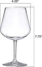 Amazing Abby - Sienna - 20-Ounce Unbreakable Tritan Wine Glasses (Set of 6), Plastic Red Wine Glasses, Reusable, BPA-Free, Dishwasher-Safe, Perfect for Poolside, Outdoors, Camping, and More