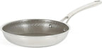 Martha Stewart Badgley Hybrid Nonstick 8 Inch TriPly Stainless Steel Fry Pan & Stay Cool Handle - Laser Etched Non-Toxic Nonstick Skillet - Dishwasher and Induction Safe