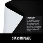 GORILLA GRIP Slip Resistant Drawer and Shelf Liner 2 Pack, Non Adhesive Water Resistant, Easy Clean and Trim, Smooth Surface Liners for Kitchen Cabinet, Shelves, Drawers Pantry, 17.5 IN x 20 FT, Black