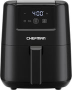 CHEFMAN 2 Qt Mini Air Fryer – Digital Space-Saving Compact Air Fryer with Nonstick and Dishwasher Safe Basket, Quick & Easy Meals in Minutes, Features Digital Timer and Shake Reminder – Black