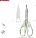 KitchenAid All Purpose Kitchen Shears with Protective Sheath Durable Stainless Steel Scissors, Dishwasher Safe, Soft Grip Comfort Handle, 8.72 Inch, Pistachio