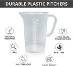 Plastic Graduated Measuring and Mixing Pitcher - 1000ml Plastic Graduated Measuring Pitcher - Large Cylinder Graduated Measuring Container with Handle and Pour Spout - 1 Liter