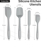 barsone Spatulas Silicone Heat Resistant, Food Grade Rubber Spatula Set for Cooking, Baking, Stirring Heat Resistant 446°F Spatulas for Nonstick Cookware Dishwasher Safe BPA Free Multicolor Set of 5