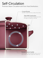 LE TAUCI 3 Quart Ceramic Dutch Oven - Lightweight, Non-Toxic, No Seasoning Needed- Oven, Microwave & Dishwasher Safe, Dutch Oven Pot with Lid for Sourdough, Soup & Stew, Burgundy Red