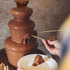 4 Tiers Chocolate Fountain Electric Chocolate Fondue Fountain,2-Pound Capacity,Stainless Steel Cascading Fondue Heat Motor Controls Pot for Cheese, Melting Chocolate, Liqueurs