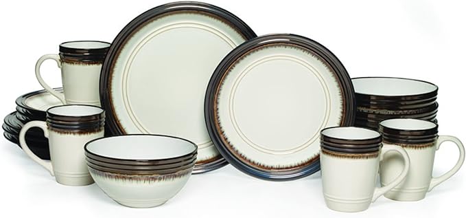 Gourmet Basics by Mikasa Bailey 16 Piece Dinnerware Set, Service for 4, Cream
