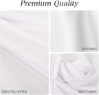 6 Pack White Table Cloth Rectangle 60x84 Inch Polyester Tablecloths for 5ft Rectangle Tables - Reusable Wrinkle Resistant Washable Cloth Cover for Wedding Banquet Party | Hemmed Edges