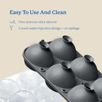 Samuelworld Premium Ice Tray Combo (16 Ice Cube/6 Ice Ball), New Upgraded Large Ice Sphere Maker Ice Cube Trays, Spill-Free Integrated Funnels, Whiskey Bourbon Cocktails Ice mold, Grey(With Ice Bags)