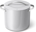 Caraway Stock Pot - 12 Qt Ceramic Coated Pot With Lid - Fee From Forever Chemicals - Large Pot for Bigger Batches - Gray