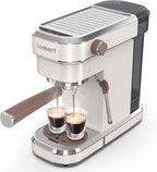 Espresso Machine, Expresso Coffee Machines for Home, 20 Bar Cafetera Espresso with Milk Frother Steam Wand, Compact Small Coffee Maker for Latte and Cappuccino (Pear White, Stainless Steel, Gift)