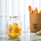 Diamond Star 1 Gallons Mason Jar with Brushed Tin Lid, Large Glass Wide Mouth Canning Food Storage Containers for Kitchen Canning Cereal, Pasta, Sugar, Beans, Spice, Preserves, Dog Treat