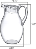 Amazing Abby - Bubbly Grand - Plastic Pitcher (96 oz, 3 Quart), Clear Water Pitcher with Lid, Fridge Jug, BPA-Free, Shatter-Proof, Great for Iced Tea, Sangria, Lemonade, Juice, Milk, and More