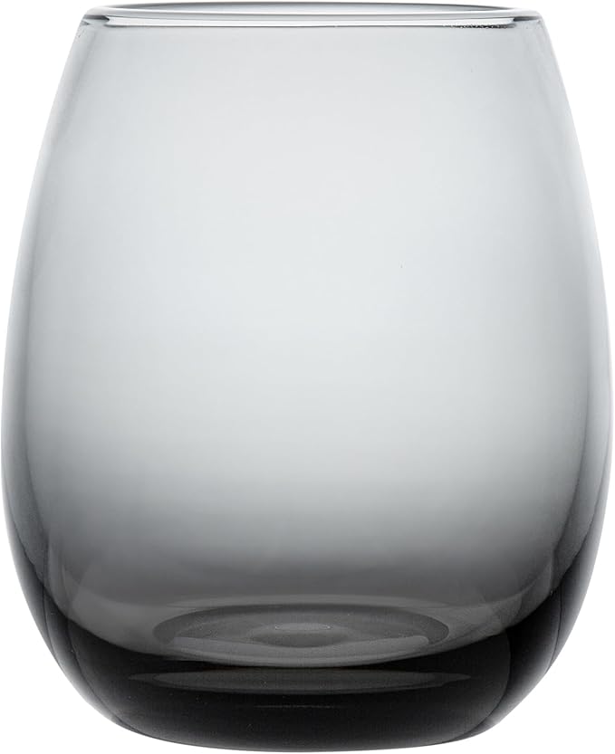Restaurantware-Vetri 15 Ounce Wine Glasses, 6 Dishwashable Stemless Wine Glasses - No Lead, Durable, Gray Glass Stemware, For Home, Bar, Or Restaurant, Serve Merlot, Chardonnay, Or Bordeaux