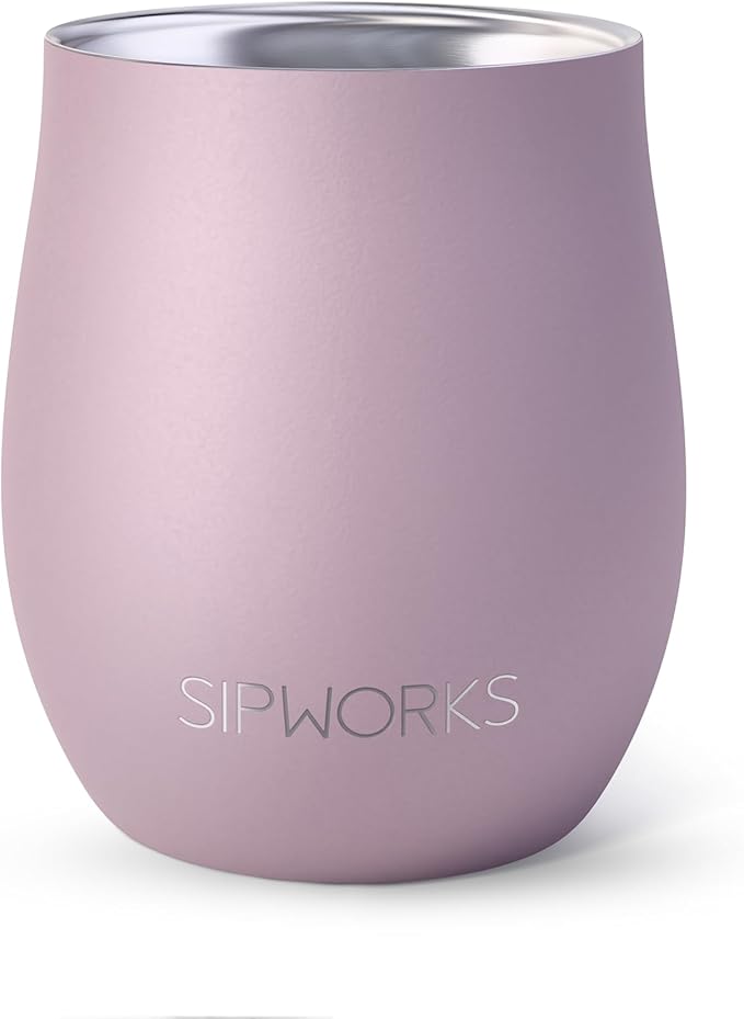 Sipworks Insulated Whiskey Tumbler - 8 oz Stainless Steel Bourbon Lowball Tumbler with Double Walled Vacuum Insulation - Spill Resistant Cocktail Nosing Glass Mug | Travel & Parties - Lavender Gray