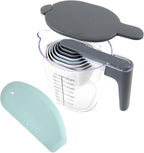 11-Piece Measuring Cups and Spoons Set with Stackable Measuring Cup, Lid, and Dough Scraper, Unique Kitchen Gadgets for Baking and Cooking, BPA-Free, Dishwasher Safe