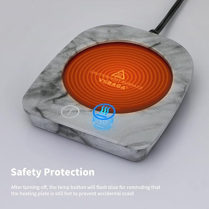 VOBAGA Mug Warmer, Coffee Cup Warmer for Desk Auto Shut Off After 4 Hours, Candle Warmer with Three-Temp Settings, Coffee Mug Warmer for Cocoa Tea Ideal Coffee Gift Birthday