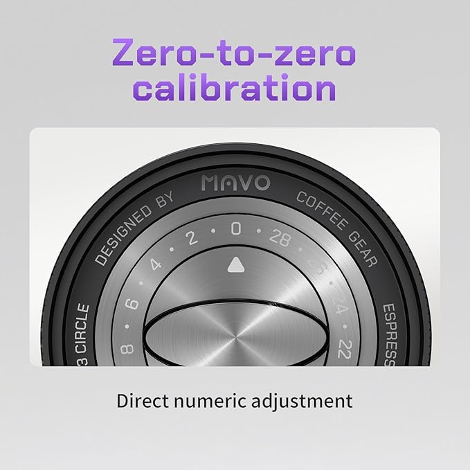 MAVO Manual Coffee Grinder, Shadow Wand Hand Coffee Grinder, Capacity 25g with CNC Stainless Steel Pentagon Conical Burr, Adjustable Setting, Burr Coffee Bean Grinder for Pour Over, Espresso (Black)