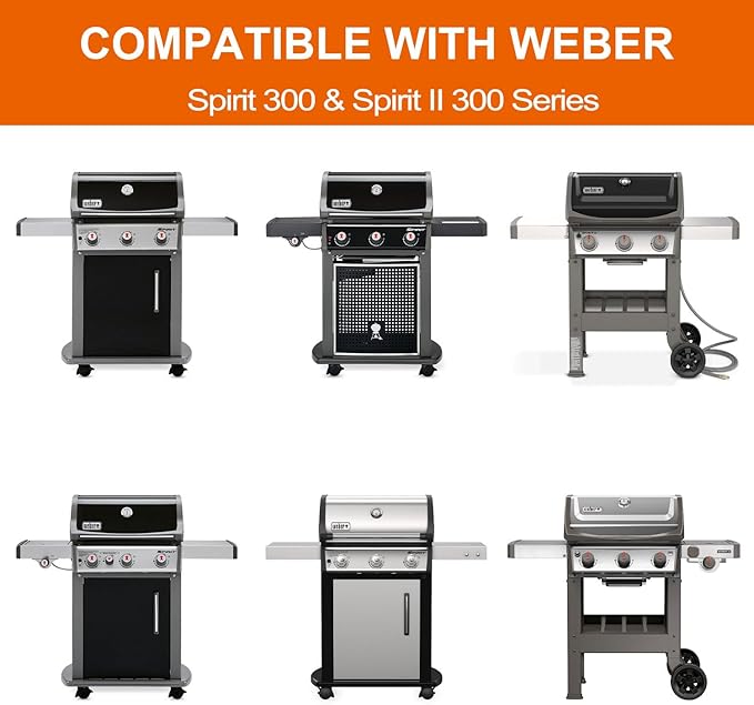 DELSbbq 6787 Full-Size Grill Griddle Insert for Weber Spirit 300 Series Gas Grills, Non-Stick Flat Top Griddle Replacement for Weber Spirit I & II 300 Series E-310 E-320 S-310 S-320 Series