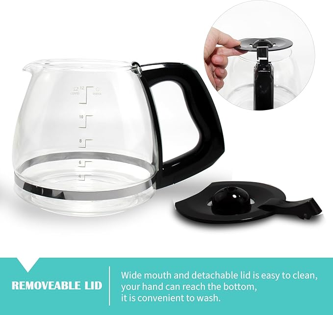 12-Cup Replacement Carafe Compatible with Black and Decker Coffee Maker Model# CM1160B, CM1160W