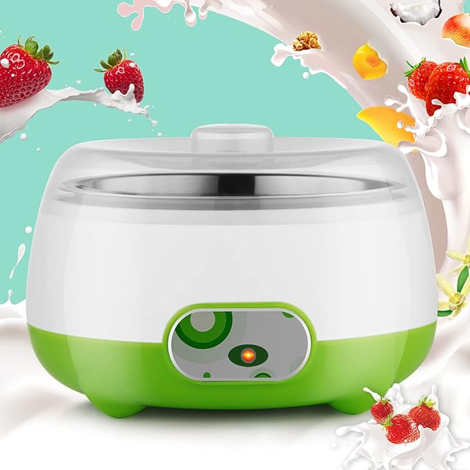 Electric Yogurt Maker, 1L Yogurt Maker Machine Auto Constant Temperature w/Stainless Steel Inner Pot, Homemade DIY Yogurt Maker for Home Organic Yogurt, Fruit Wine Maker, Cheese Maker