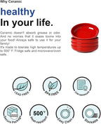 LE TAUCI Pasta Bowls 45 oz, Salad Bowls Set for Serving Soup, Pasta, Noodle, Dinner, Large Kitchen Bowl Plates, Microwave Safe - 8.5 Inch, Set of 4, Red