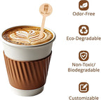 7inch Custom Drink Stirrers, Wooden Coffee Stirrers 50 Count Personalized Stir Sticks Wood Beverage Mixer with Smooth Ends, Swizzle Sticks for Wedding Cocktail (7inch)