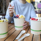 World Centric Compostable NoTree 6" Paper Spoon - FSC Certified with a Heat-Tolerant Coating - 1000 Pack
