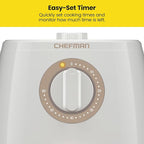 Chefman TurboFry 2-Quart Air Fryer, Dishwasher Safe Basket & Tray, Use Little to No Oil For Healthy Food, 60 Minute Timer, Fry Healthier Meals Fast, Heat And Power Indicator Light, Temp Control, White