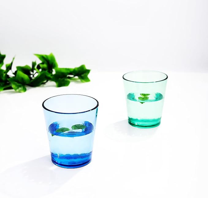SCANDINOVIA - 8 Oz Unbreakable Cups - Vibrant Acrylic Tumblers, Shatterproof, Reusable & Dishwasher Safe, Smooth Rims, BPA-Free, Indoor & Outdoor Use, Plastic Cups for Kids & Adults - Set of 4-8 Oz