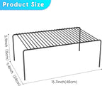 Large(15.7 x 9.4 inch)Black Cabinet Storage Shelf Rack Set of 2, Rustproof Metal Wire Kitchen Counter Organizers and Storage, Spice Organization for Cabinet, Plate, Dish, Pantry, Bathroom, Fridge