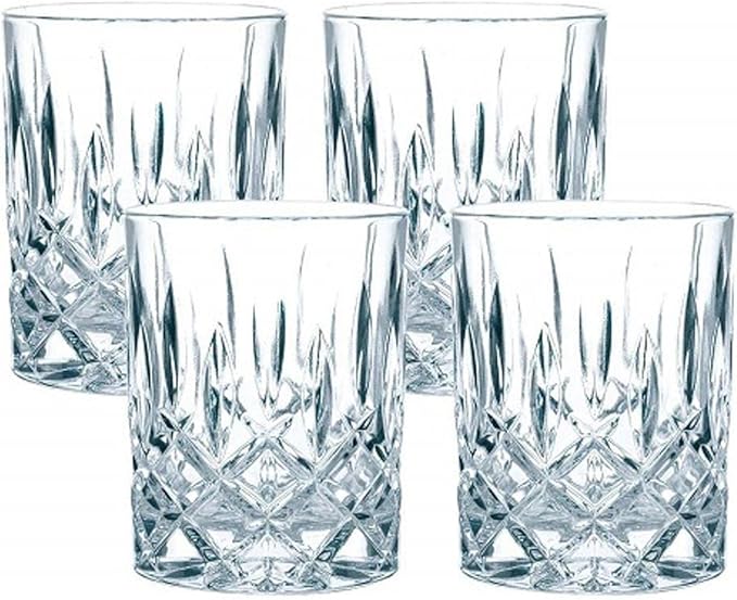 Nachtmann Noblesse Collection Whiskey Glass, Set of 4 Crystal Clear Glasses, 4-Inch Tumbler for Scotch, Cocktail, Liquor, or Bourbon, 10-Ounce, dishwasher safe