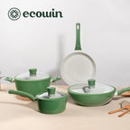 10Pcs Pots and Pans Set,nonstick Cookware Set Kitchen Cooking Set,Non-toxic Healthy Ceramic Induction Cookware Sets with firm heat-resistant handle(PFOA Free)