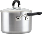 KitchenAid Induction Saucepan with Lid, 3 Quart, Brushed Stainless Steel
