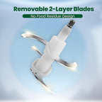 Electric food processor vegetable chopper 500W 2x8cup bowls 2 bi-layer 4 blades Small Food chopper Electric Meat grinder for home use,Mincing, and Puree for kitchen aid, baby foot, pet food