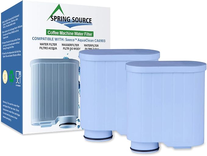 2-Pack Spring Source CMF009 Coffee Machine Water Filter Compatible with Philips Saeco AquaClean CA6903